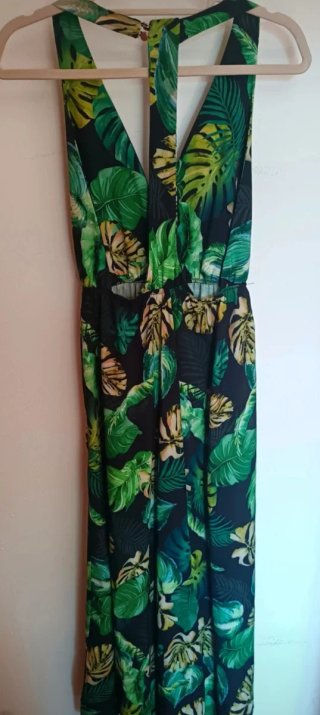 Vestito lungo fantasia tropicale