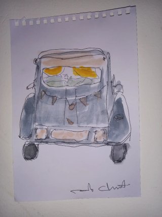 Acuarela Coche 2CV