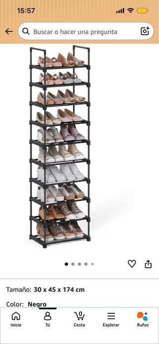 Zapatero organizador negro 10 niveles