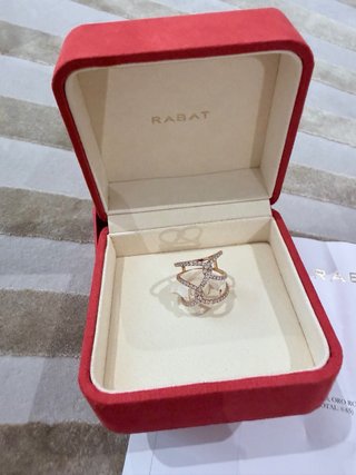 Anillo Rabat Oro Rosa y Brillantes