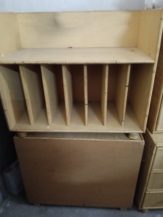 Mueble completo de mimbre y madera