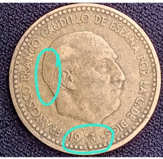 Moneda Antigua una peseta 1953