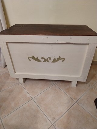 Cassapanca industriale decorata shabby chic