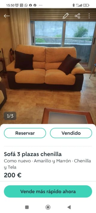 Sofá 2 y 3 plazas beige/marrón