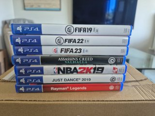Lote PS4 FIFA19, 22, 23, NBA 2K19, Rayman, Just D.