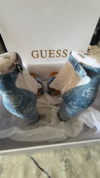 Tacones Guess Tejido Vaquero Azul