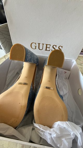 Tacones Guess Tejido Vaquero Azul