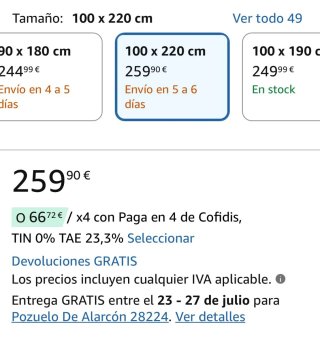 Colchon 100×220 sin estrenar