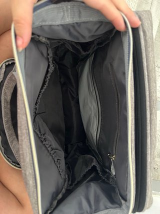 Pañalera Lequeen gris con cambiador