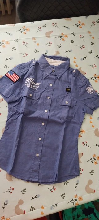 Camicia Blauer donna con patch USA