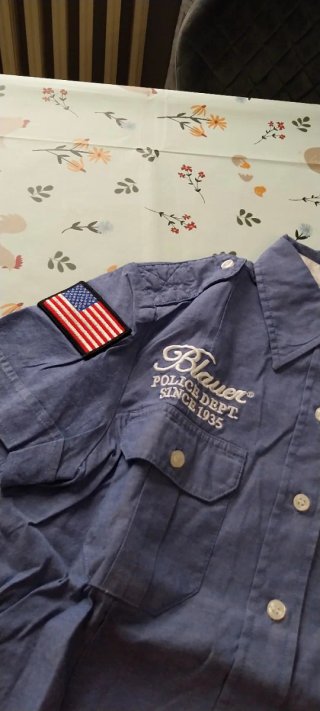 Camicia Blauer donna con patch USA
