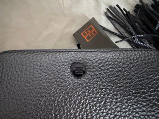 Bolso de mano piel color acero