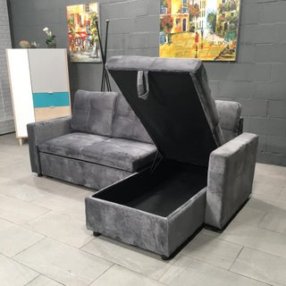 Sofá-cama chaise longue con arcón