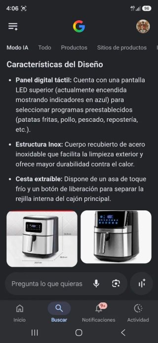 Freidora de Aire Acero Inoxidable