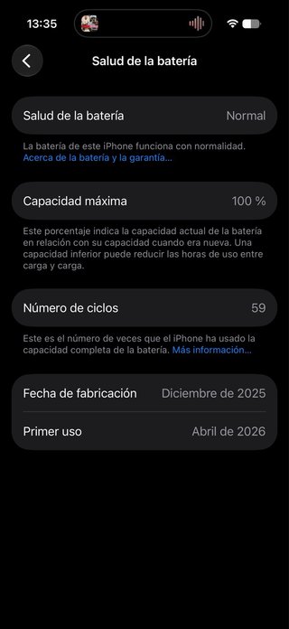 iPhone 17 Negro 100% Batería Abril 2026