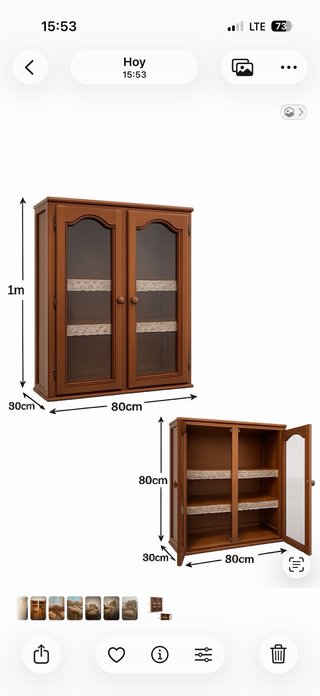 Vitrina madera y cristal