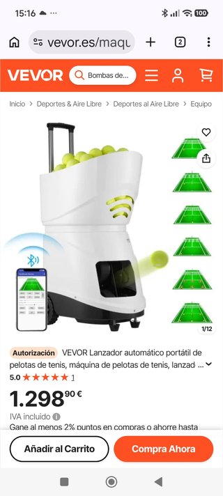VEVO TS08 Máquina de Tenis