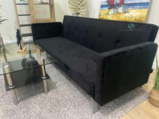 Sofá Cama Moderno con Brazos y Respaldo Acolchado