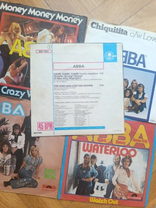 Lote 5 Vinilos Singles ABBA (45 RPM)