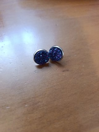 6 pares pendientes imitación piedras