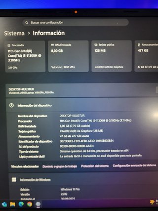Portátil Asus Vivobook Plata y Negro