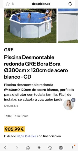 Piscina Gre Bora Bora 300x120 cm