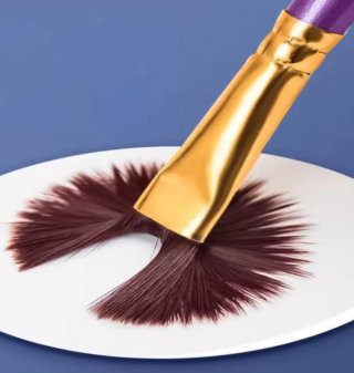 Set 10 pennelli artistici legno nylon metallo