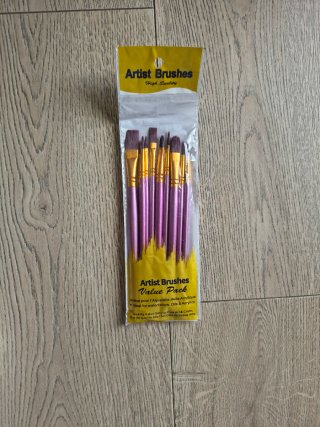 Set 10 pennelli artistici legno nylon metallo