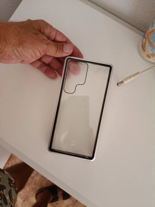 Funda magnética S23 Ultra aluminio transparente