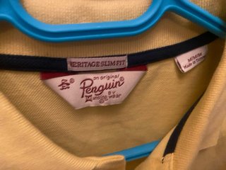 Polo Penguin Amarillo Talla M Mod Sixties Vintage