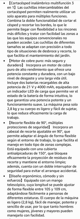 Desbrozadora Plegable con Ruedas 800W y 2 Baterias