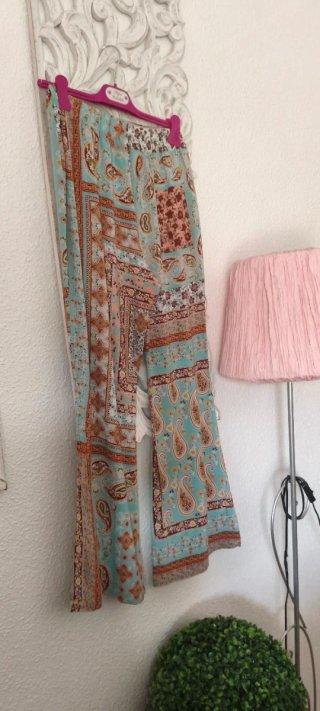 Pantalón palazzo estampado multicolor