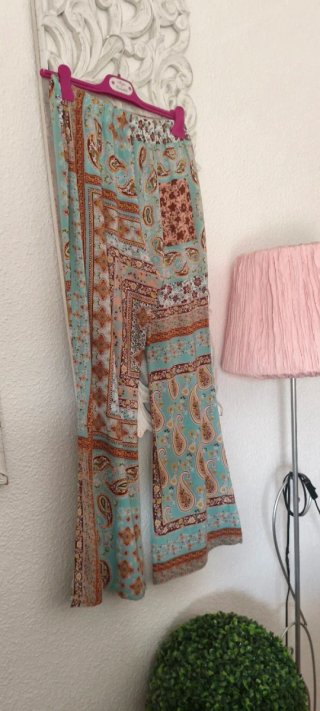 Pantalón palazzo estampado multicolor