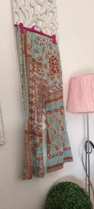 Pantalón palazzo estampado multicolor