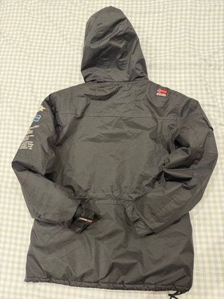 Abrigo Geographical Norway Negro con Capucha