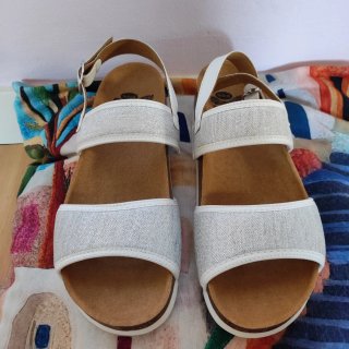 Sandalias Scholl Kyria Talla 38 Plata y Blanco