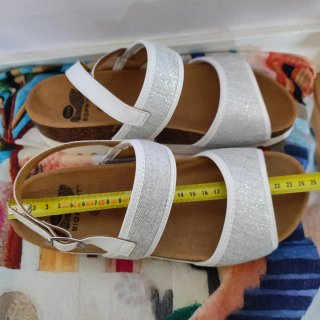 Sandalias Scholl Kyria Talla 38 Plata y Blanco