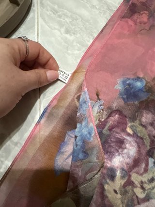 Foulard floreale rosa e viola