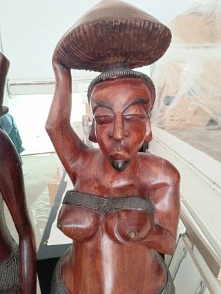 2 Figuras Arte Africano Madera Tallada