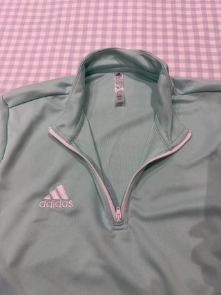 Jersey Adidas con cremallera azul turquesa