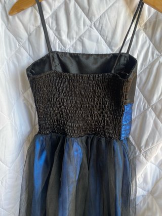 Vestido fiesta corto negro y azul