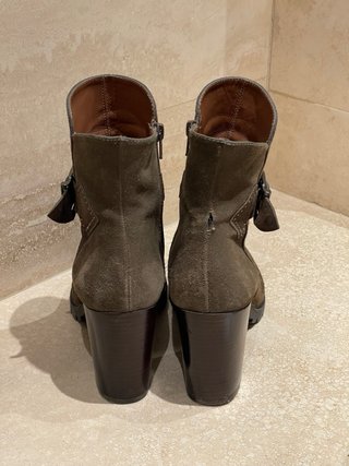 Botines tacón ante marrón