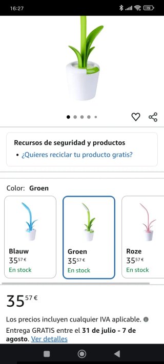 Lámpara de mesa Clivia verde y gris