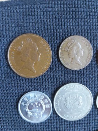 Lote 9 monedas antiguas de varios países