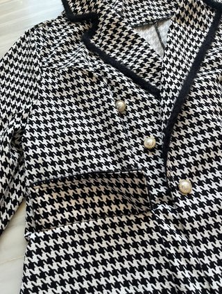 Blazer chaqueta americana pata de gallo elegante