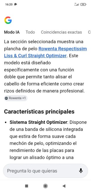Plancha de pelo Rowenta Respectissim LISS&CURL