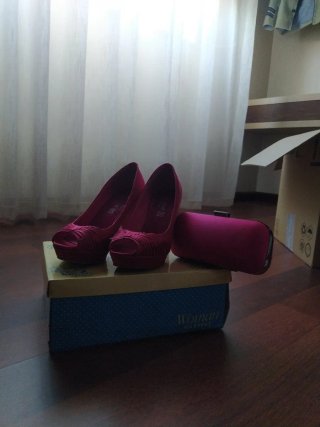 Zapatos fiesta rosa talla 38 con bolsito