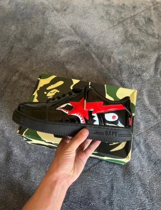 Bape Air Force 1 Negras Rojas
