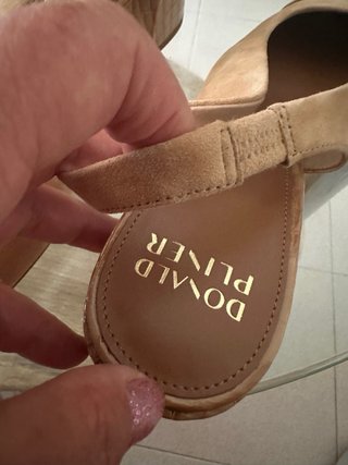 Sandalias Slingback Tacón Bloque Beige