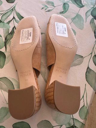 Sandalias Slingback Tacón Bloque Beige